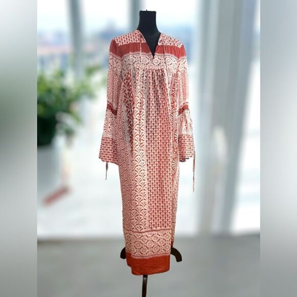 WARM NY 2017 Runway Bell Flare Sleeve Bohemian dress Size Small - Picture 14 of 16